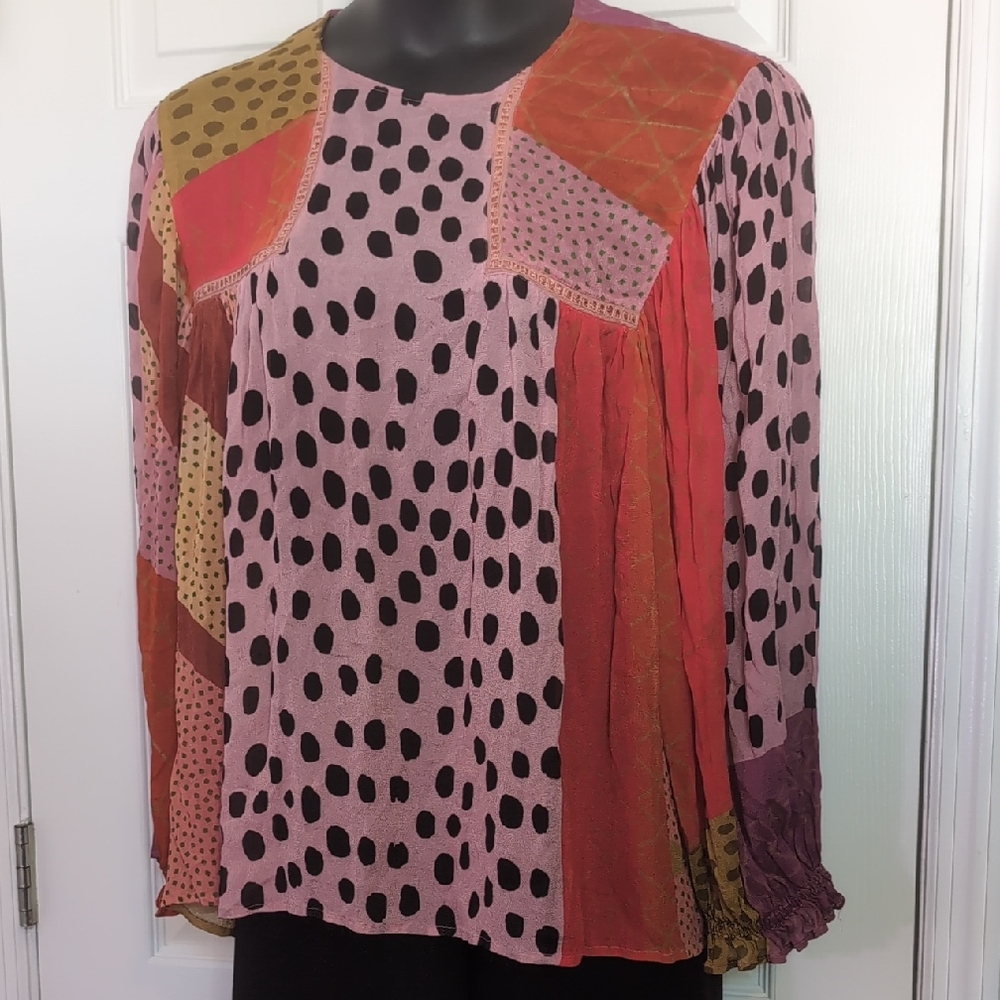 bl^nk London Black and Pink Boxy Blouse with Relaxed Fit